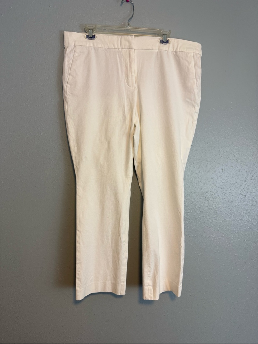 J.Crew Campbell White Pants Size 16T Tall Straight Leg Trouser